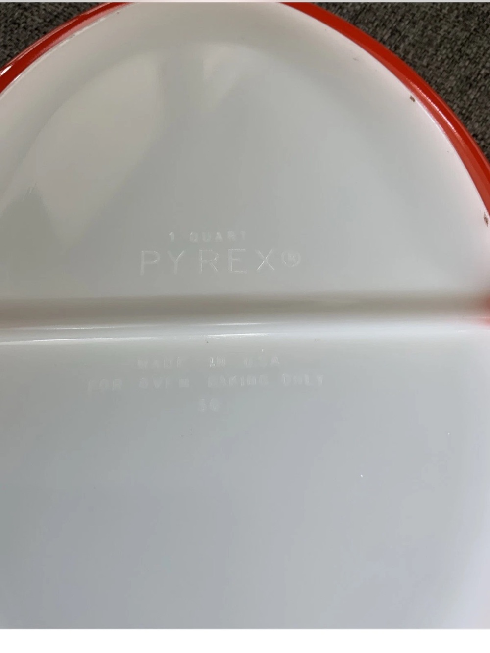 Pyrex Divided Casserole Dish W/ Lid Vintage Friendship Pattern Red & White 1Qt - Picture 8 of 8